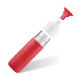 Dopper Insulated Small Deep Coral│Thermosfles 350ml Rood│art. 5272│voorkant schuin met losse onderdelen zwevend