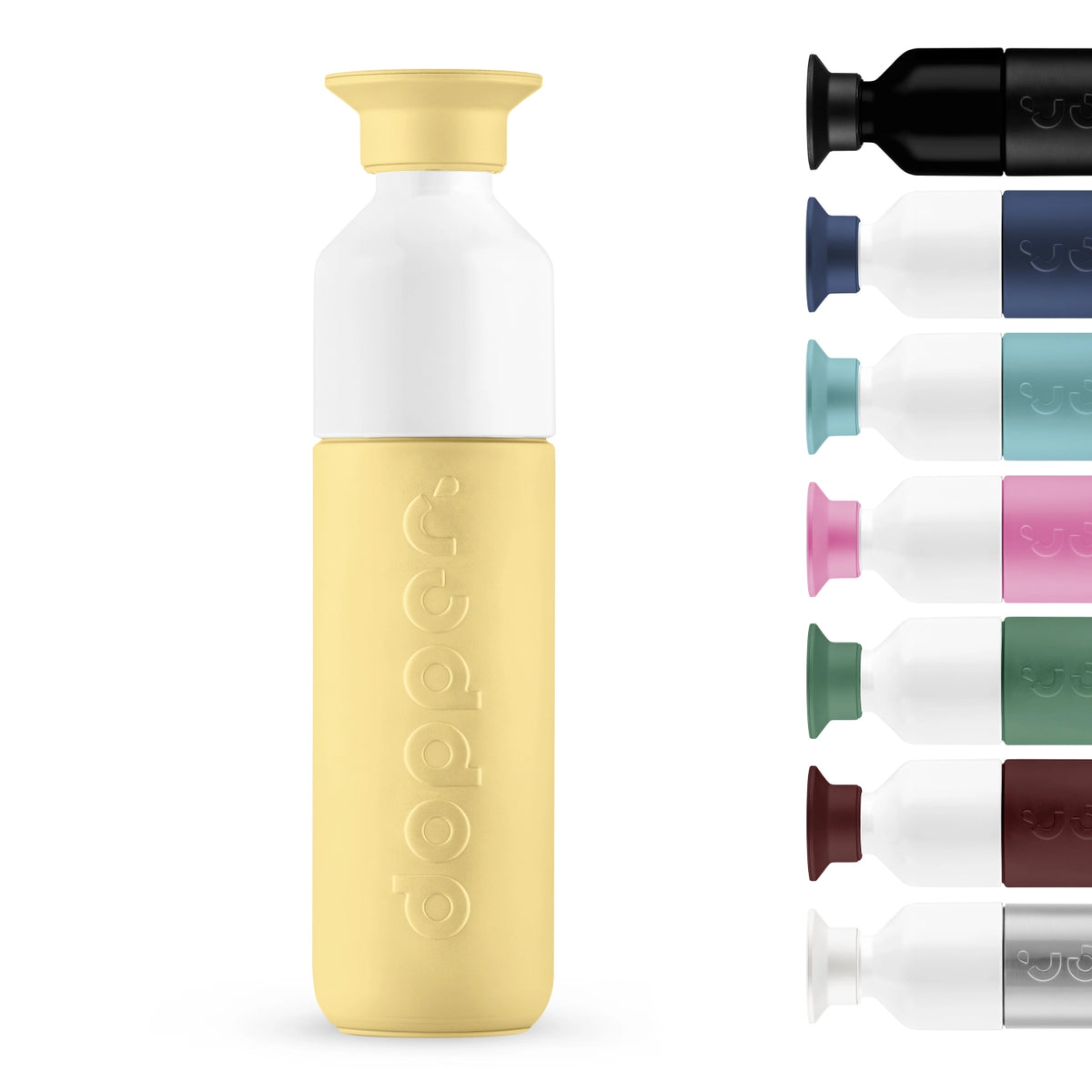 Insulated Bottle 350 ml Maple Yellow (yellow) - front view with an overview of the other colours
