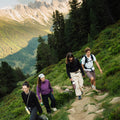Insulated Bottle 350 ml Maple Yellow (yellow) - group of hikers in the mountains with insulated bottles in various colours