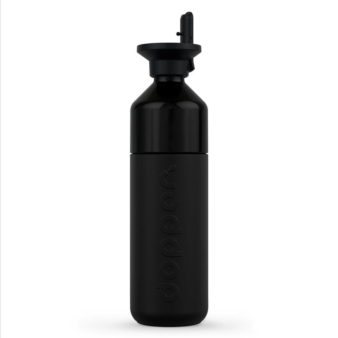 Dopper Insulated Thermosfles Flip Straw 580 ml Blazing Black (zwart) - vooraanzicht