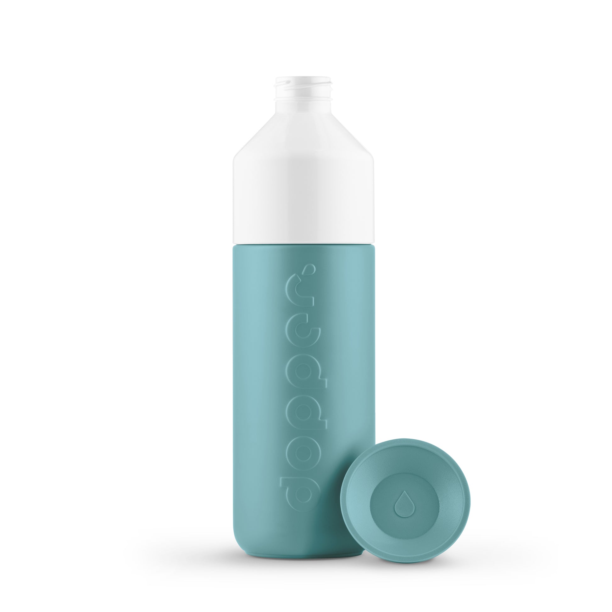 Dopper Insulated Large Bottlenose Blue│Thermosfles 580ml Blauw│art. 5289│voorkant met losse dop naast fles
