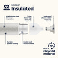 Dopper Insulated Large Gentle Grey│Thermosfles 580ml│art. 5302│gebruikte materialen