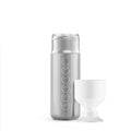 Dopper Insulated large Silver│Thermosfles 580ml│art. 7160│vooraanzicht met losse beker