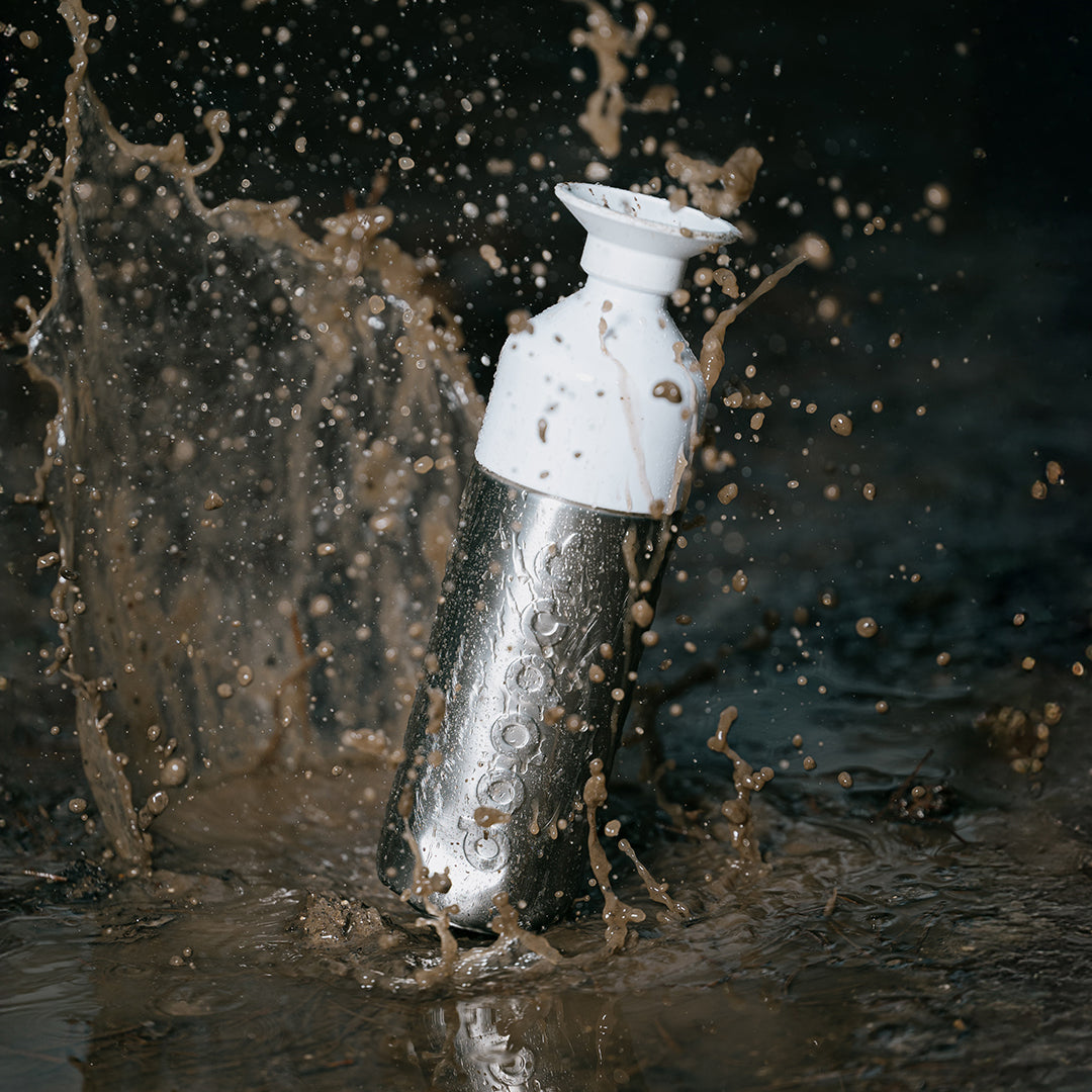 Dopper Insulated large Silver│Thermosfles 580ml│art. 7160│met opspattend modderwater