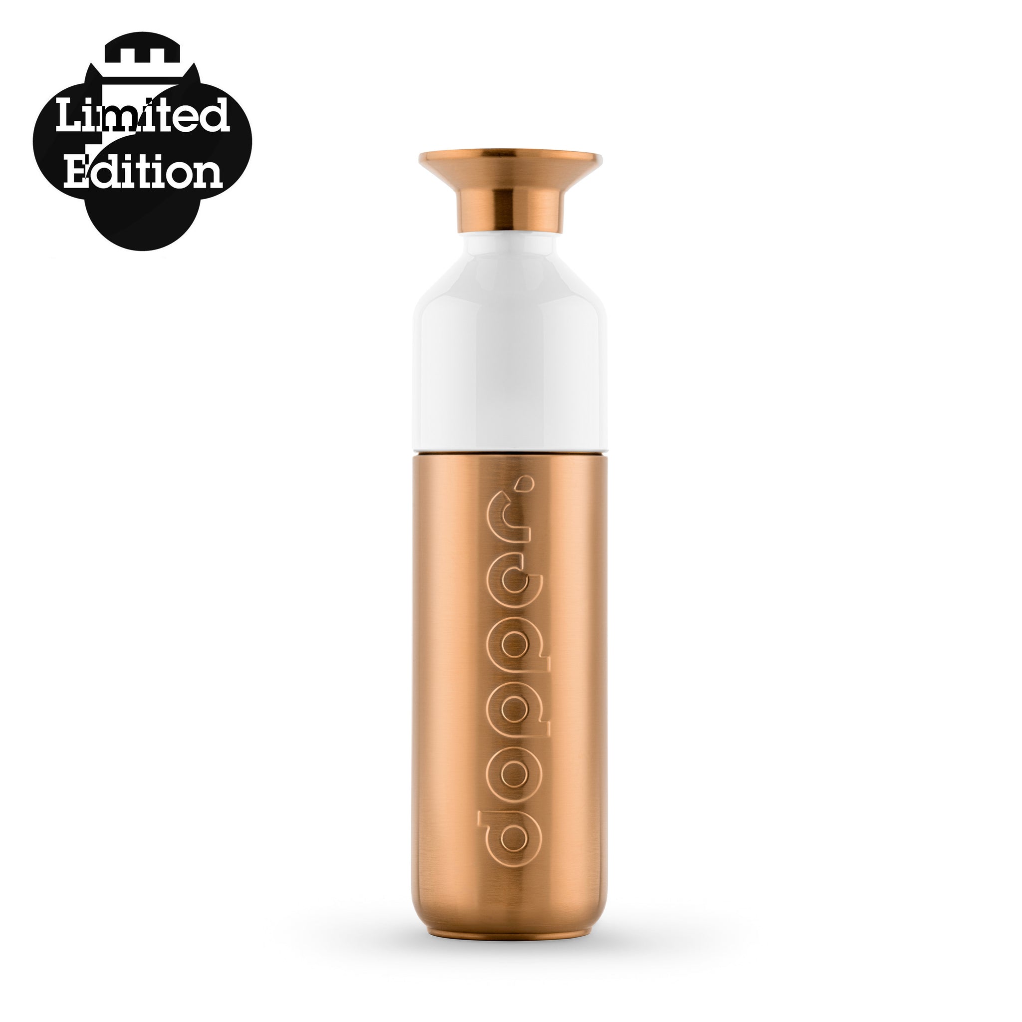 Dopper Steel Limited Edition Bronze│Waterfels 490ml│art. 6194│vooraanzicht met Lim. Ed. logo