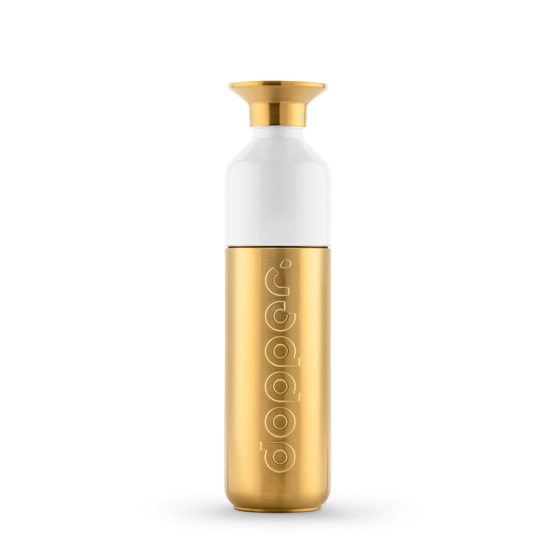 Dopper Steel Wasserflasche 490 ml Gold (Gold) - Vorderansicht vor weißem Hintergrund