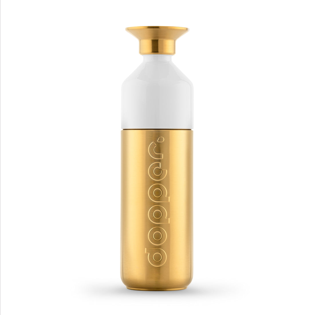 Dopper Steel Wasserflasche 800 ml Gold (Gold) - Vorderansicht vor weißem Hintergrund