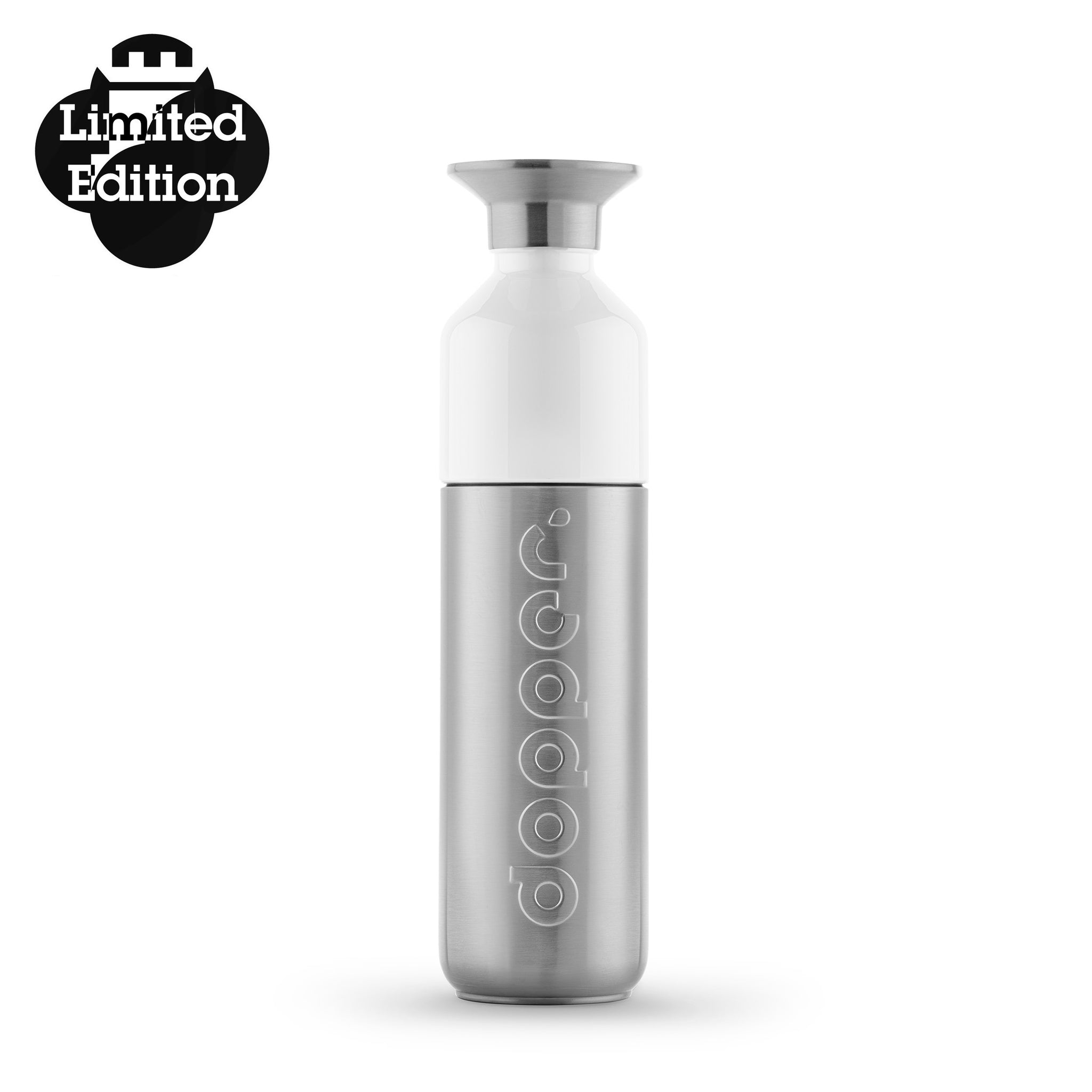 Dopper Limited Edition Steel│Waterfels 490ml│art. 6200│vooraanzicht met Lim. Ed. teken