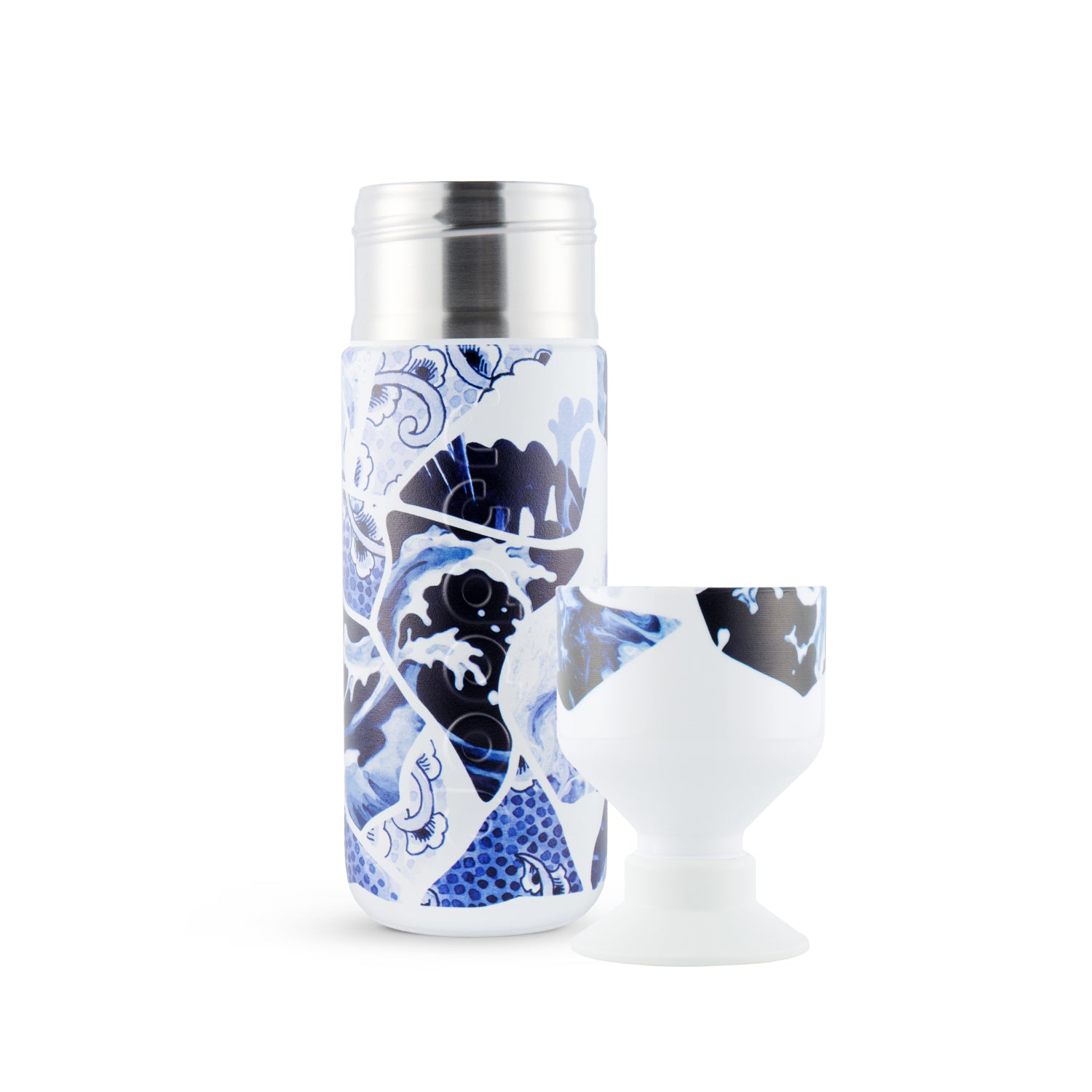 Dopper Insulated Large x Royal Delft The Tide - vooraanzicht met losse beker