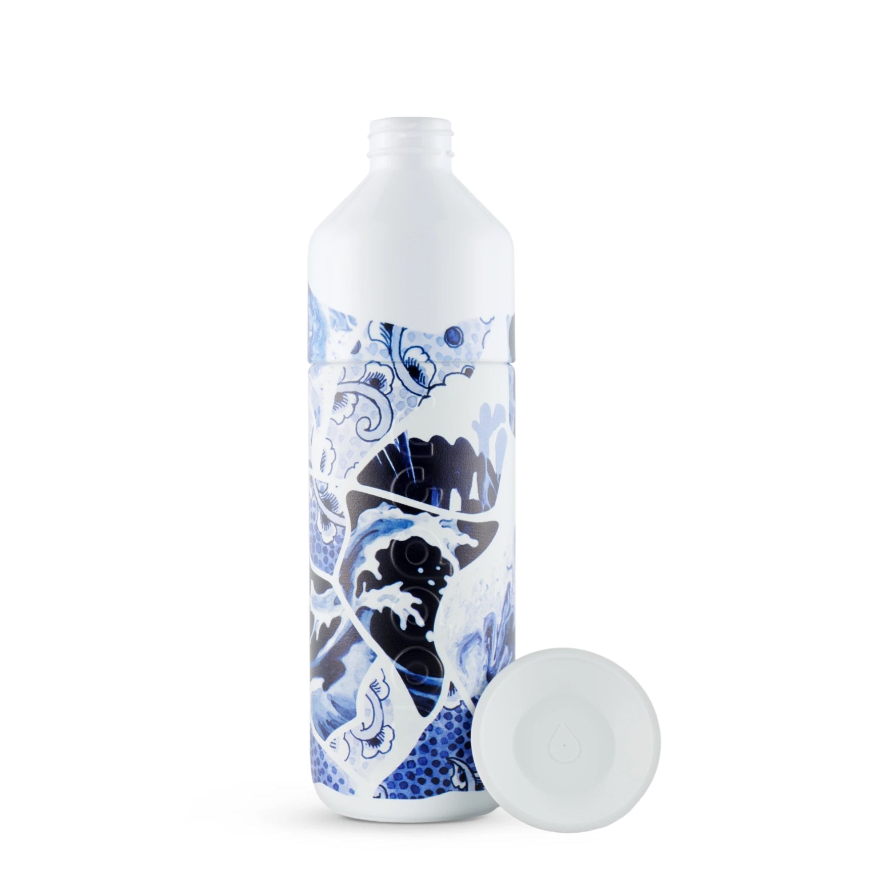 Dopper Insulated Large x Royal Delft The Tide - vooraanzicht met losse dop