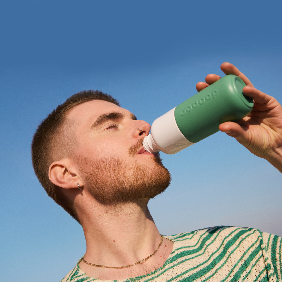 Dopper Steel Fresh Green│Drinkfles 350ml│art 7337│vooraanzicht met witte achtergrond
