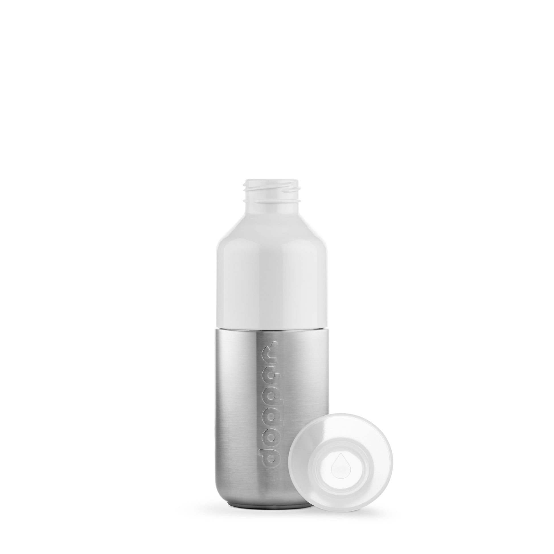 Dopper Steel 350ml│Waterfles RVS│art. 4756│vooraanzicht met losse dop