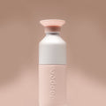 Dopper Steel Soft Pink│Waterfles 350 ml│art. 7283│met roze achtergrond