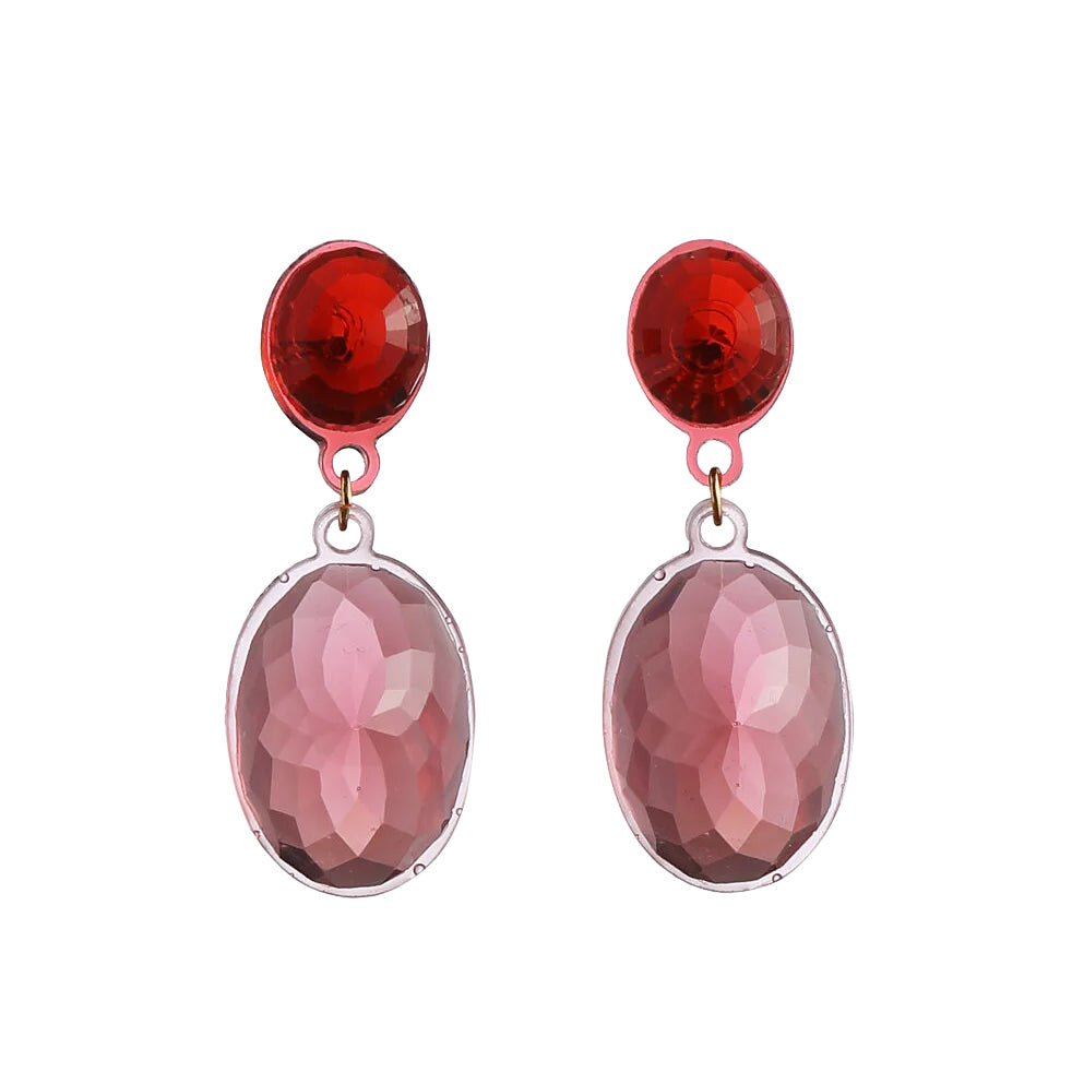 Oorbellen Doppio Grande Rood│Corsari Jewels│art. CJS-3005-044│vooraanzicht