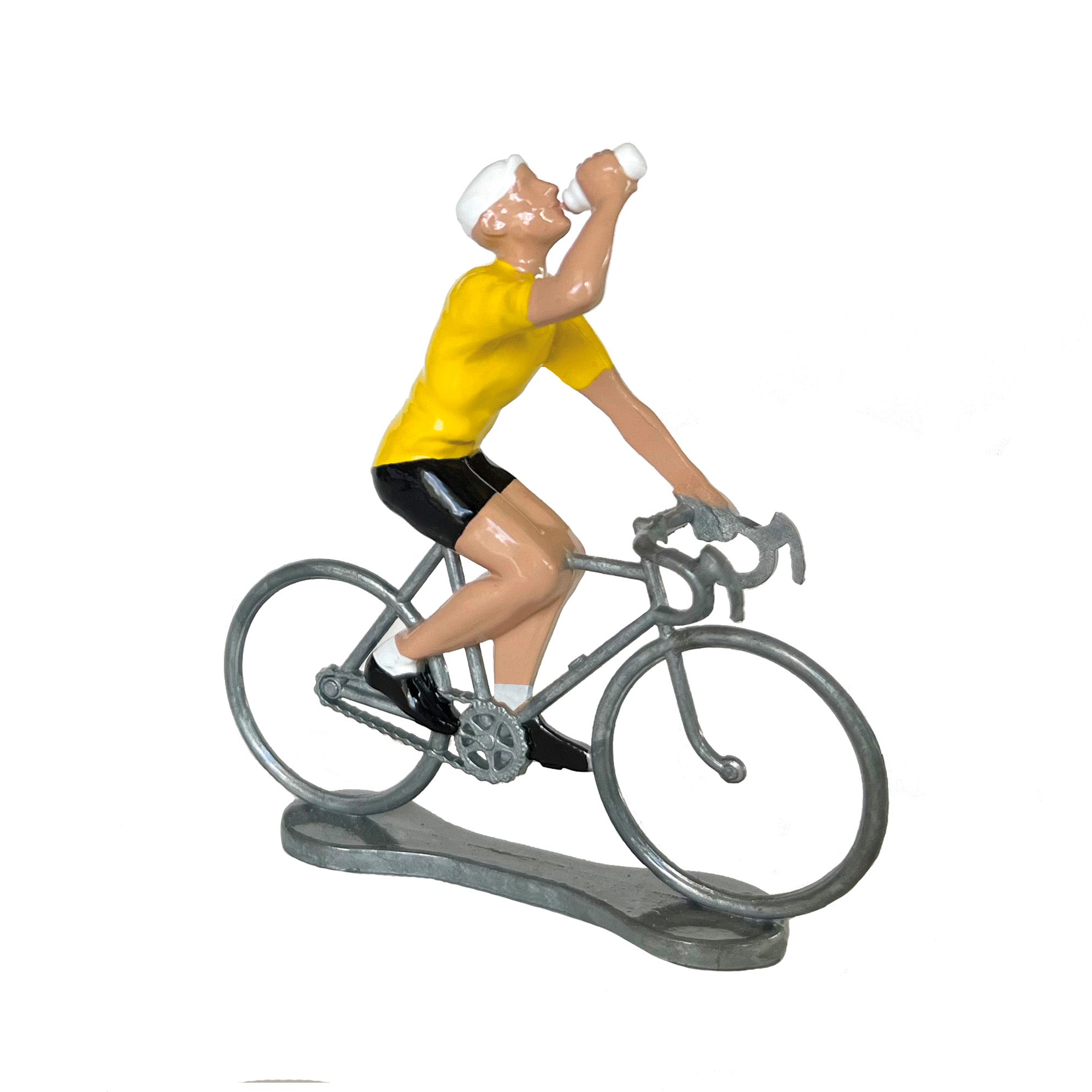 Bernard & Eddy Miniatuur Wielrenner Dorstige Gele Trui│art. 303742│voorkant schuin