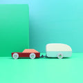 Duotone car #8 Floris Hovers│Ikonic│Houten Speelgoedauto│art. 190206│met gekleurde blokken op achtergrond