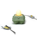 EggboxLamp Mint│Tafellamp Eierdoos│met Egglamp Wit met licht aan