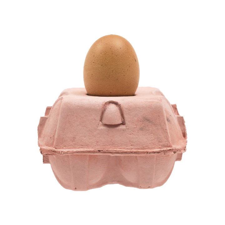 EggboxLamp Rose│Tafellamp Eierdoos│vooraanzicht met witte achtergrond