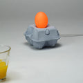 EggboxLamp Sky│Tafellamp Eierdoos│met Egglamp Bruin met licht aan
