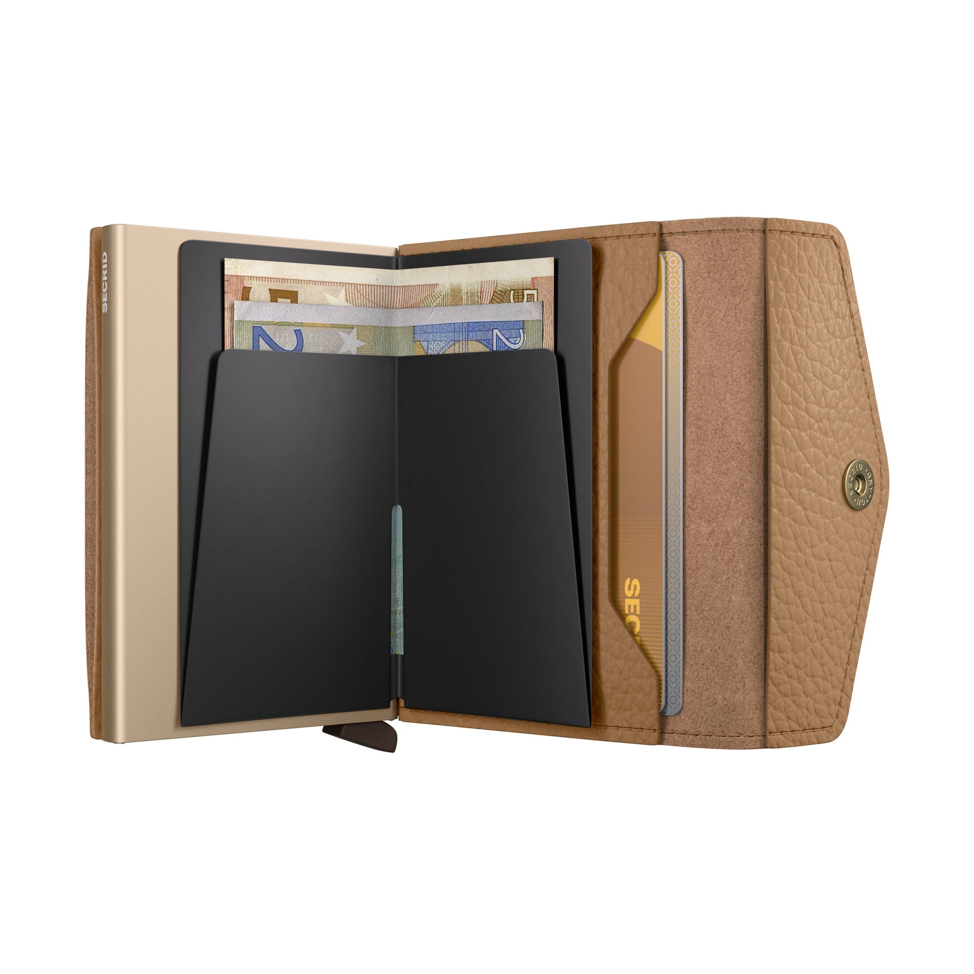 Secrid Envelope Wallet Pebble│art. EPE-CAPPUCCINO│geopend met contant geld