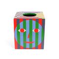 Everybody Tissue Box Holder│Dusen Dusen│Areaware│art. DDHETB│zijkant gezicht grijs rood groen en lichtblauw