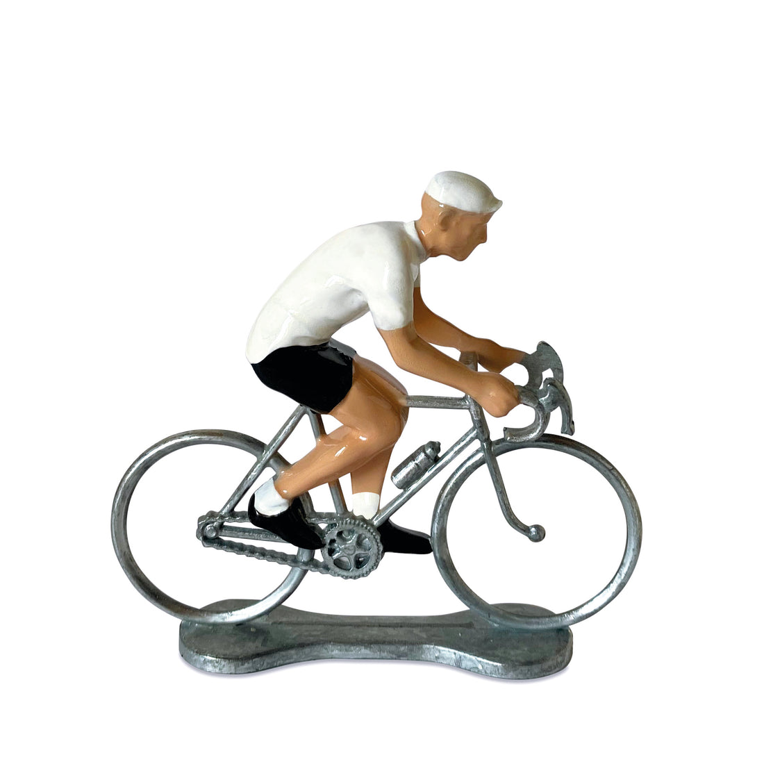 Miniatuur Wielrenner Fietser Witte Trui│art. 303841│zijaanzicht