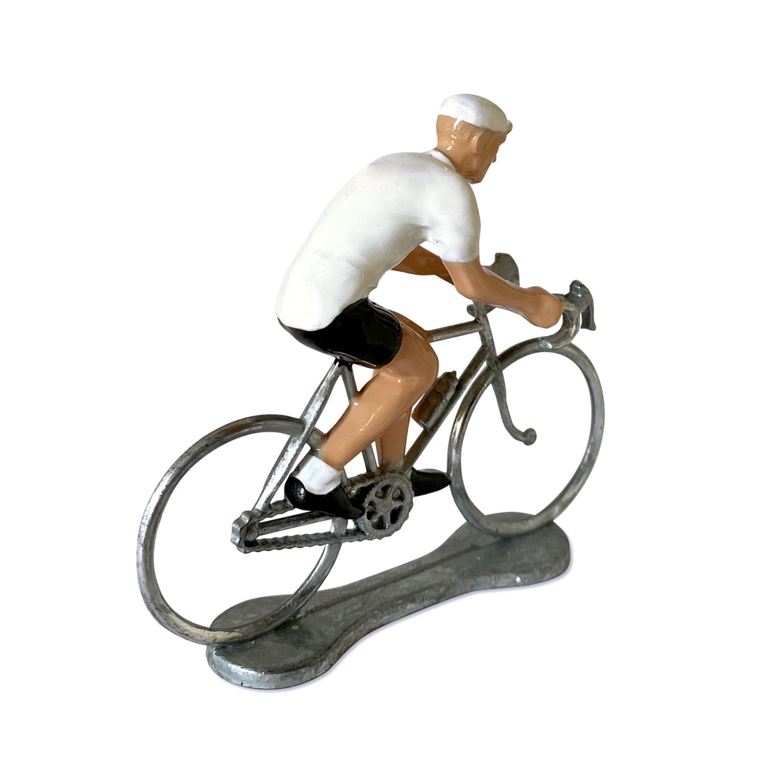 Miniatuur Wielrenner Fietser Witte Trui│art. 303841│zijaanzicht