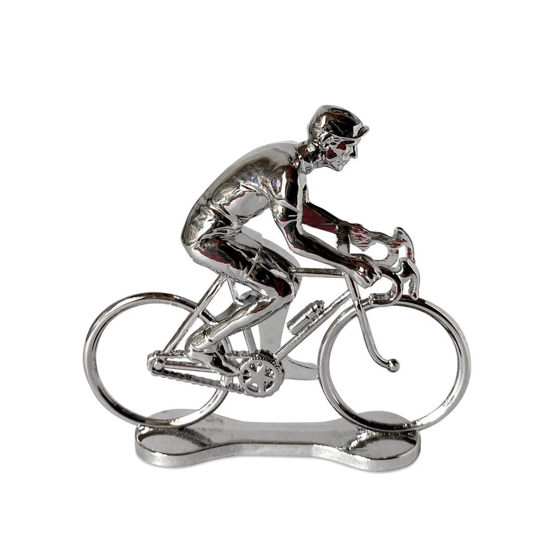 Miniatuur Wielrenner Fietser Trofee Zilver│Bernard&Eddy│art. 303254│zijaanzicht