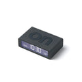 Lexon Flip Mini Wekker Digitaal Donkergrijs│art. LR158G3│bovenaanzicht schuin met licht aan