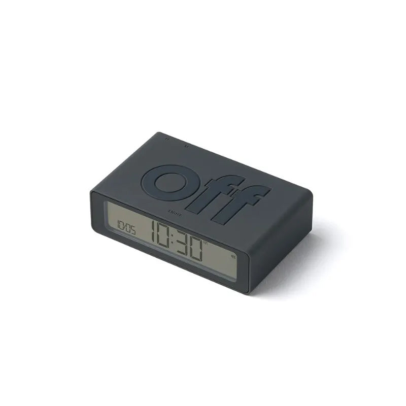 Lexon Flip Mini Wekker Digitaal Donkergrijs│art. LR158G3│bovenaanzicht met licht uit