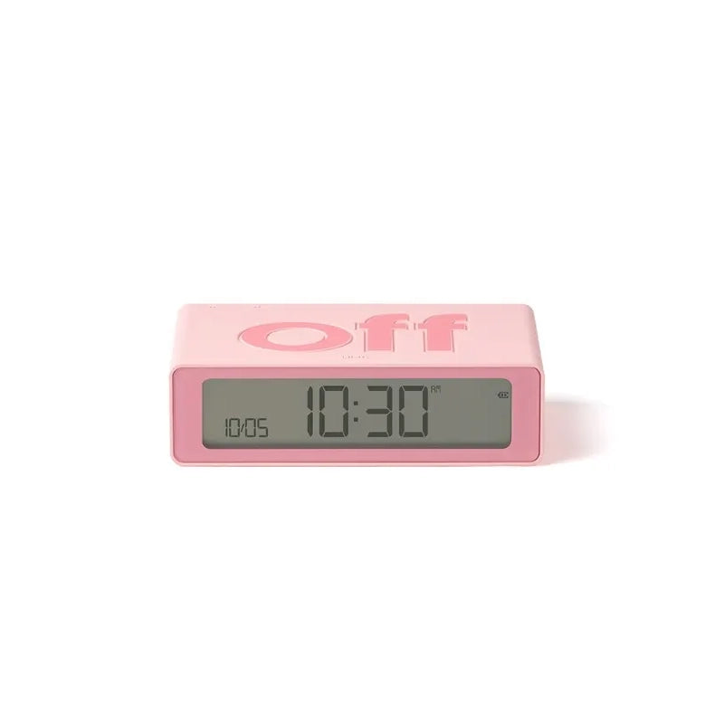 Vooraanzicht van de Lexon Flip Mini Roze met verlichting uit