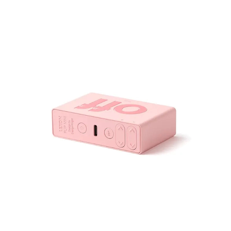 Achterkant van de Lexon Flip Mini Roze met bedieningsknoppen.