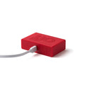 Lexon Flip Mini Wekker Digitaal Rood│art. LR158R4│achterkant met USB-kabel
