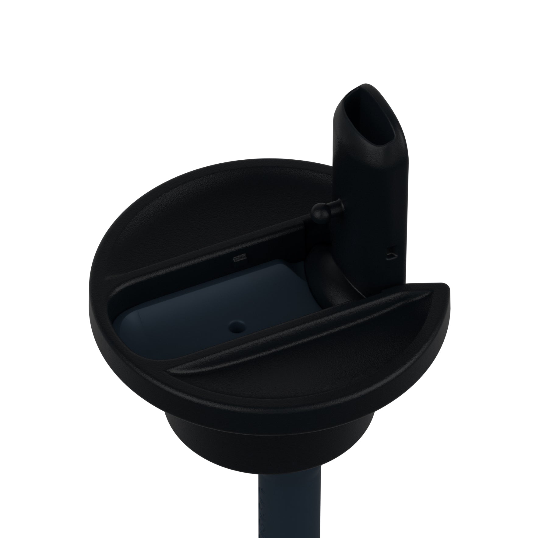 Dopper Flip Straw Zwart│art. 7627│bovenaanzicht schuin met rietje