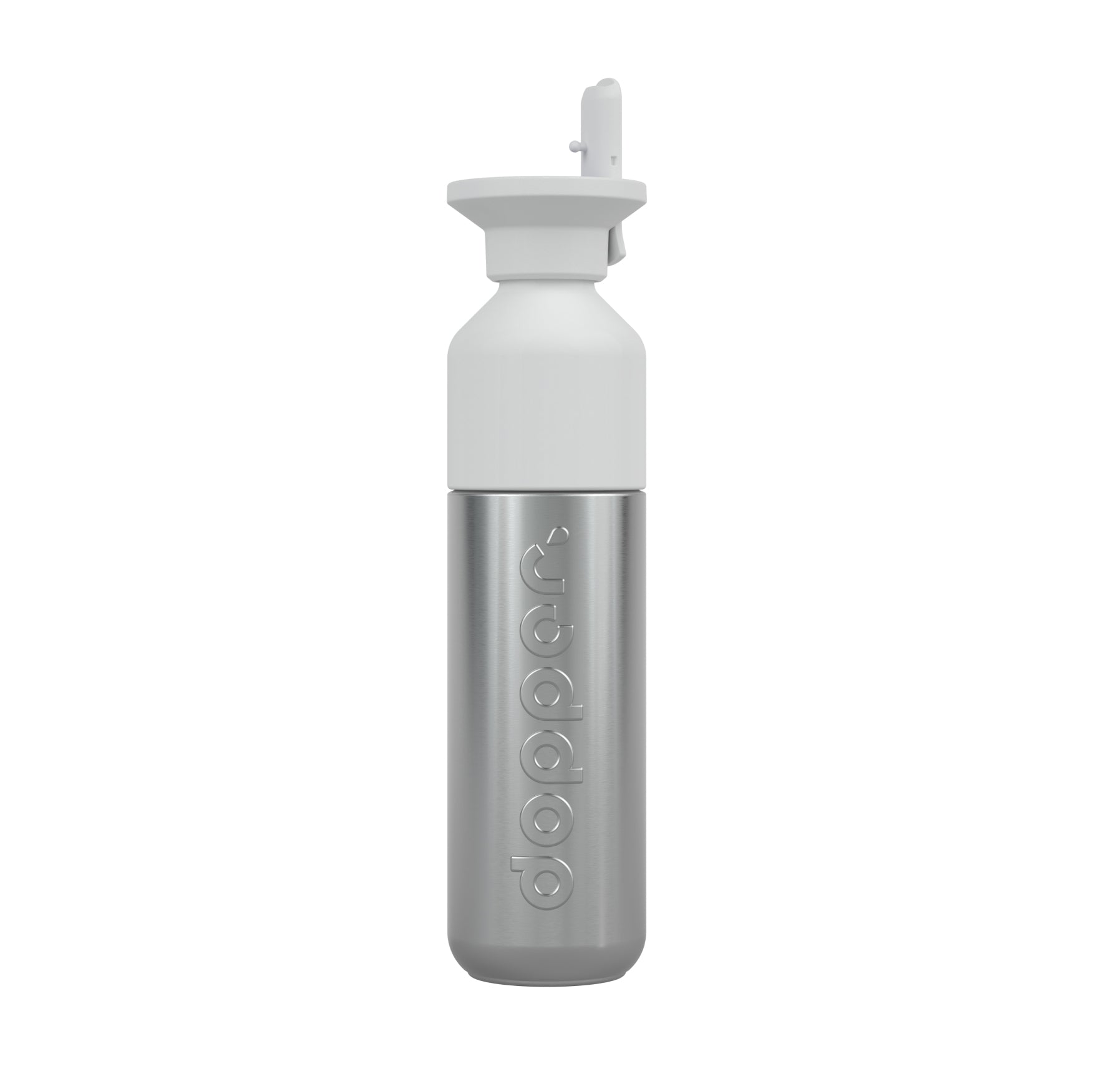 Dopper Flip Straw Wit│art. 7634│op Steel 490 ml met geopende uit