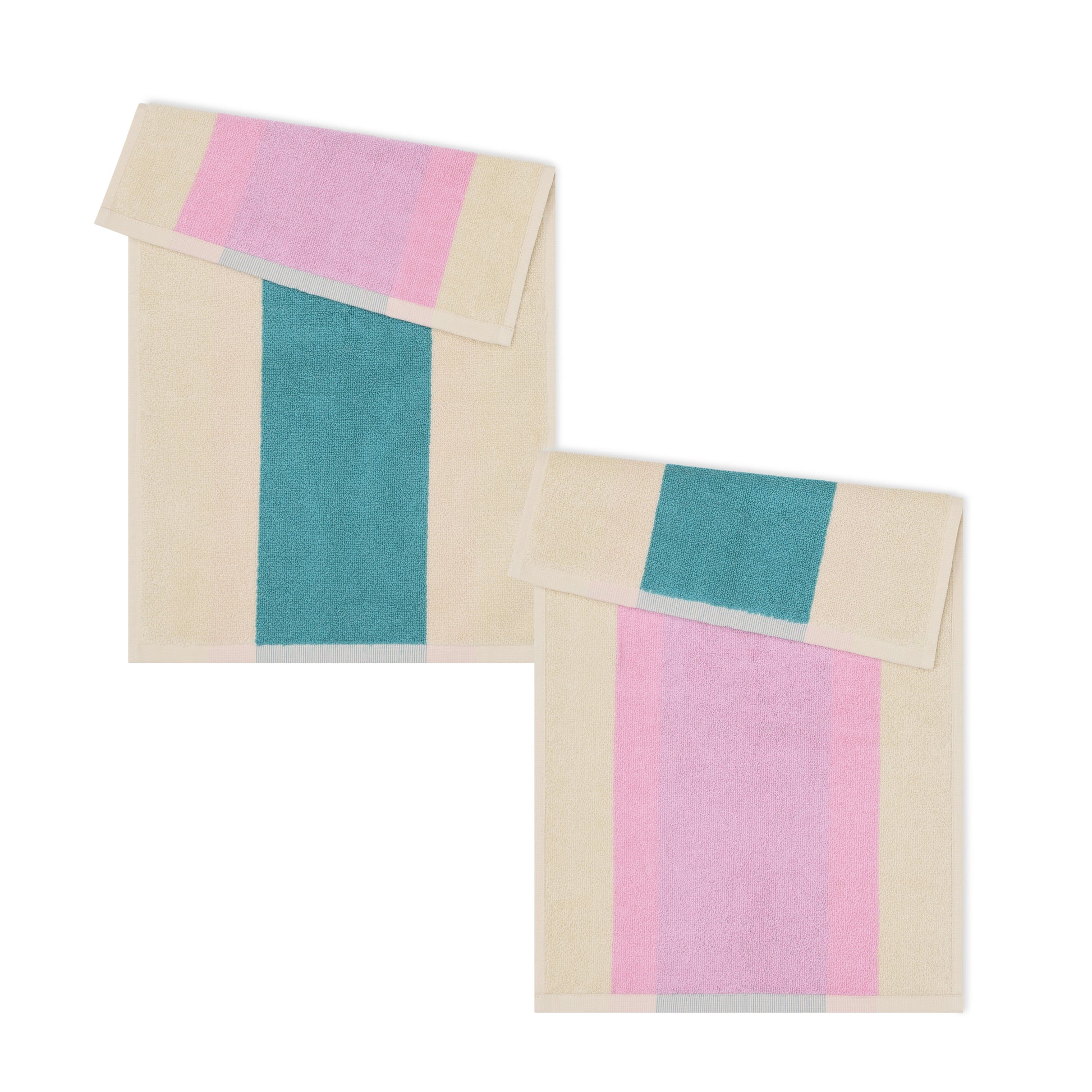 Gastendoekjes Martens & Martens Set/3-C Suite702│art. CMMTSET30TUPUTO│Turqouise  Pink voor- en achterkant