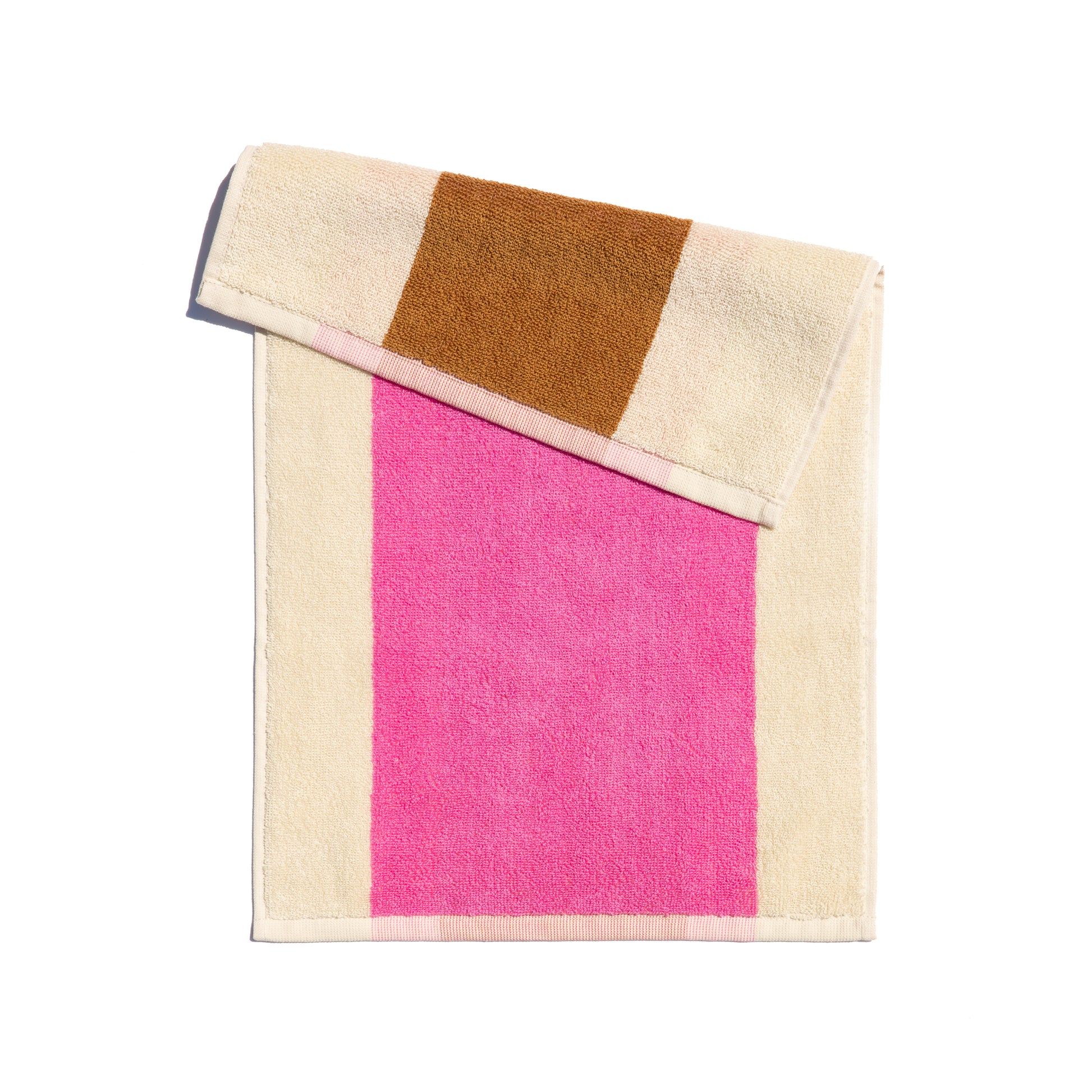 Gastendoekjes Martens & Martens Suite702│art. MMTTSET30PIRBBR│bruin-roze voorkant