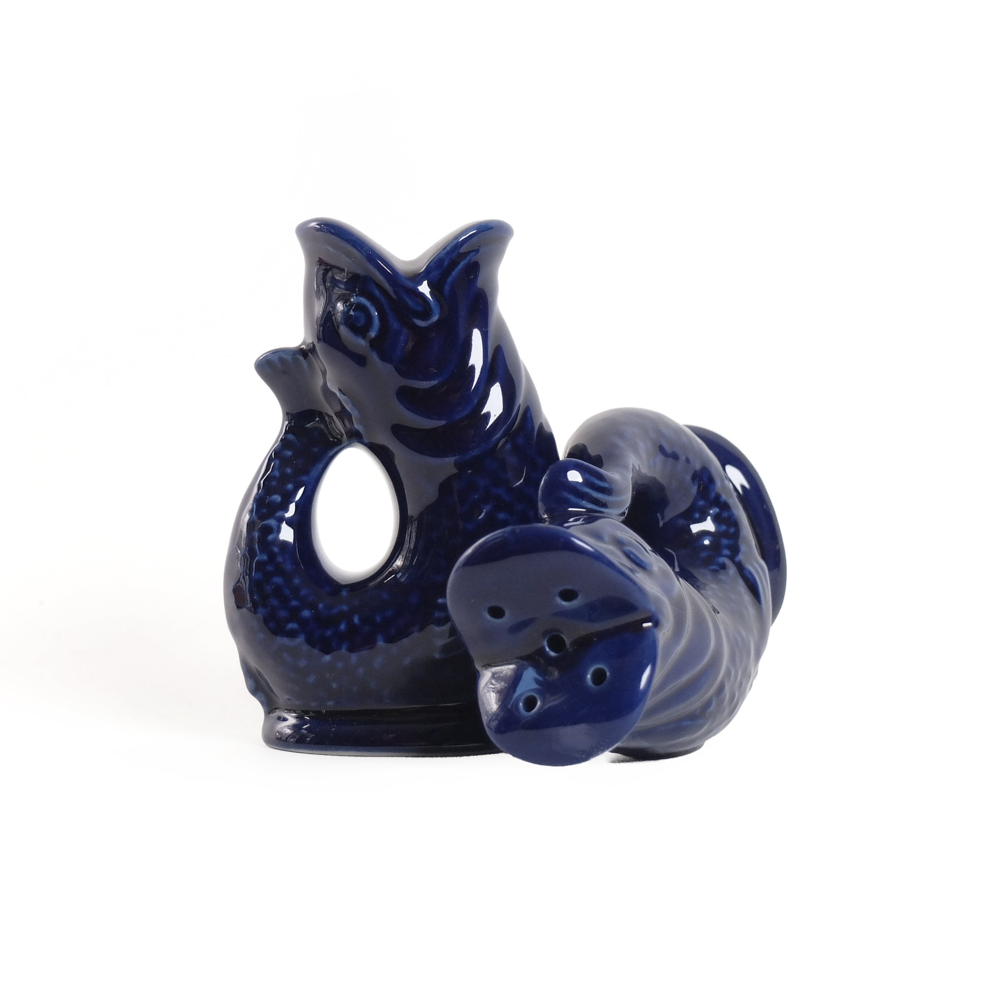 Gluckigluck Peper en Zoutstel Cobalt Blue│art. G31159/BL/W│vooraanzicht staand en liggend