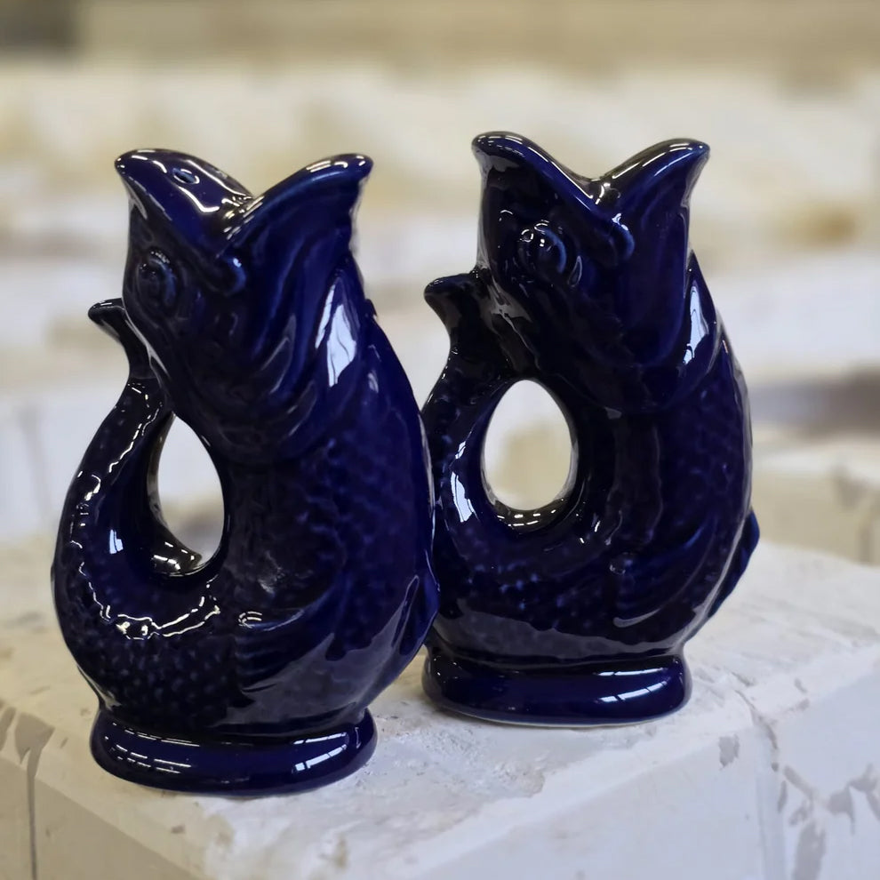 Gluckigluck Peper en Zoutstel Cobalt Blue│art. G31159/BL/W│op gipsblok