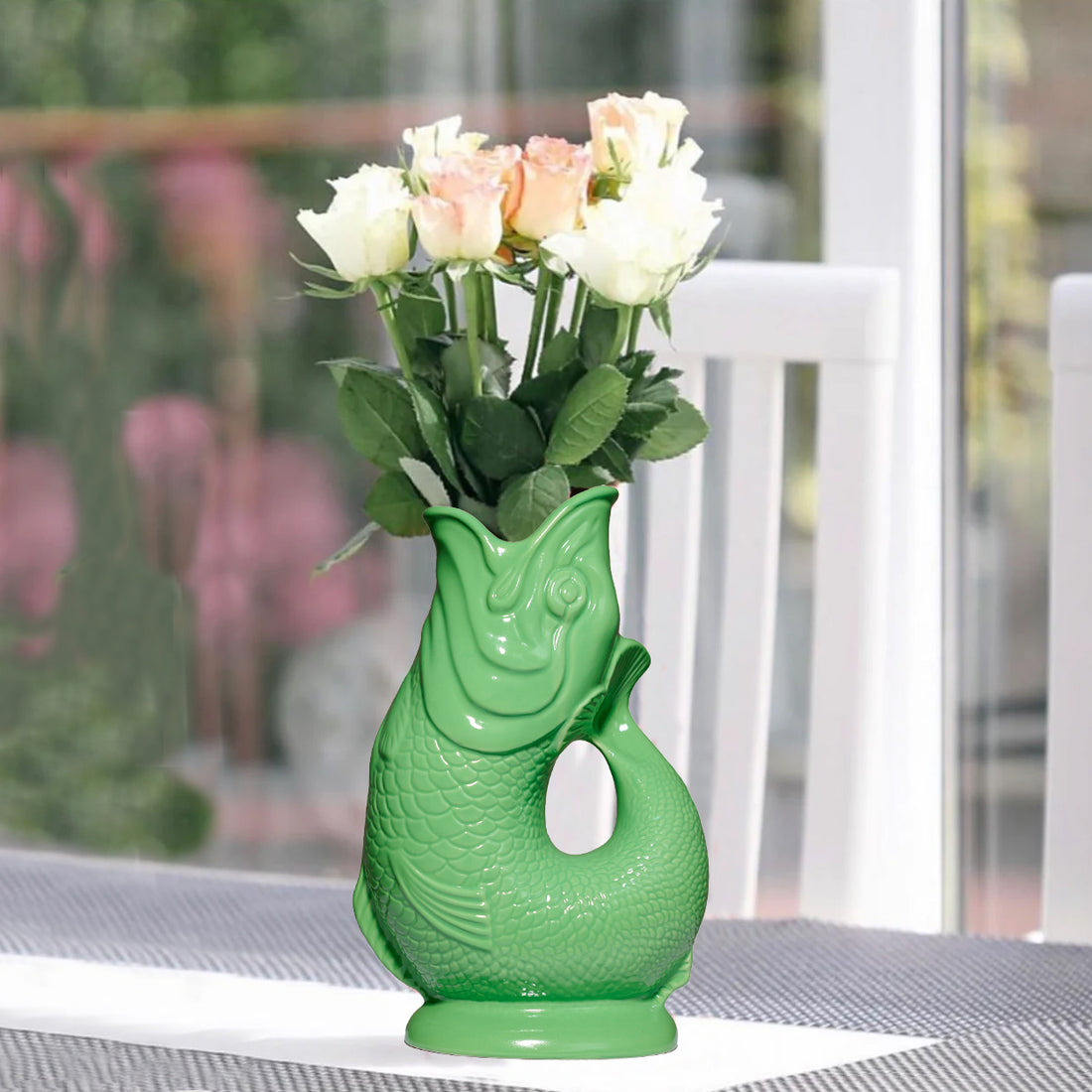 Gluckigluck Waterkaraf Vis Apple│art. G3115/APPL/W│zijaanzicht met witte achtergrond