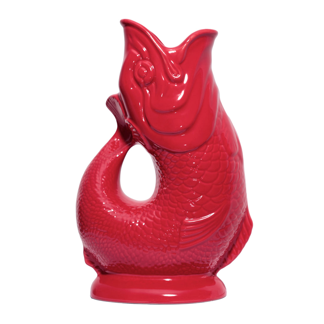Gluckigluck Waterkaraf Vis Cranberry│art. G31155/CBY/W│zijaanzicht met witte achtergrond
