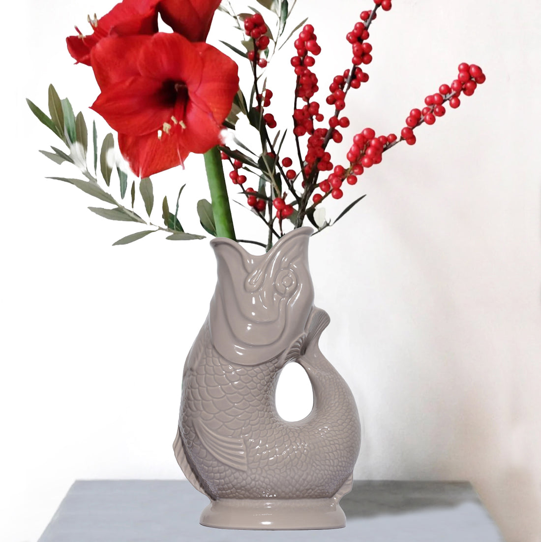 Gluckigluck Waterkaraf Vis Mushroom│art. G31155/MUSH/W│zijkant met witte achtergrond