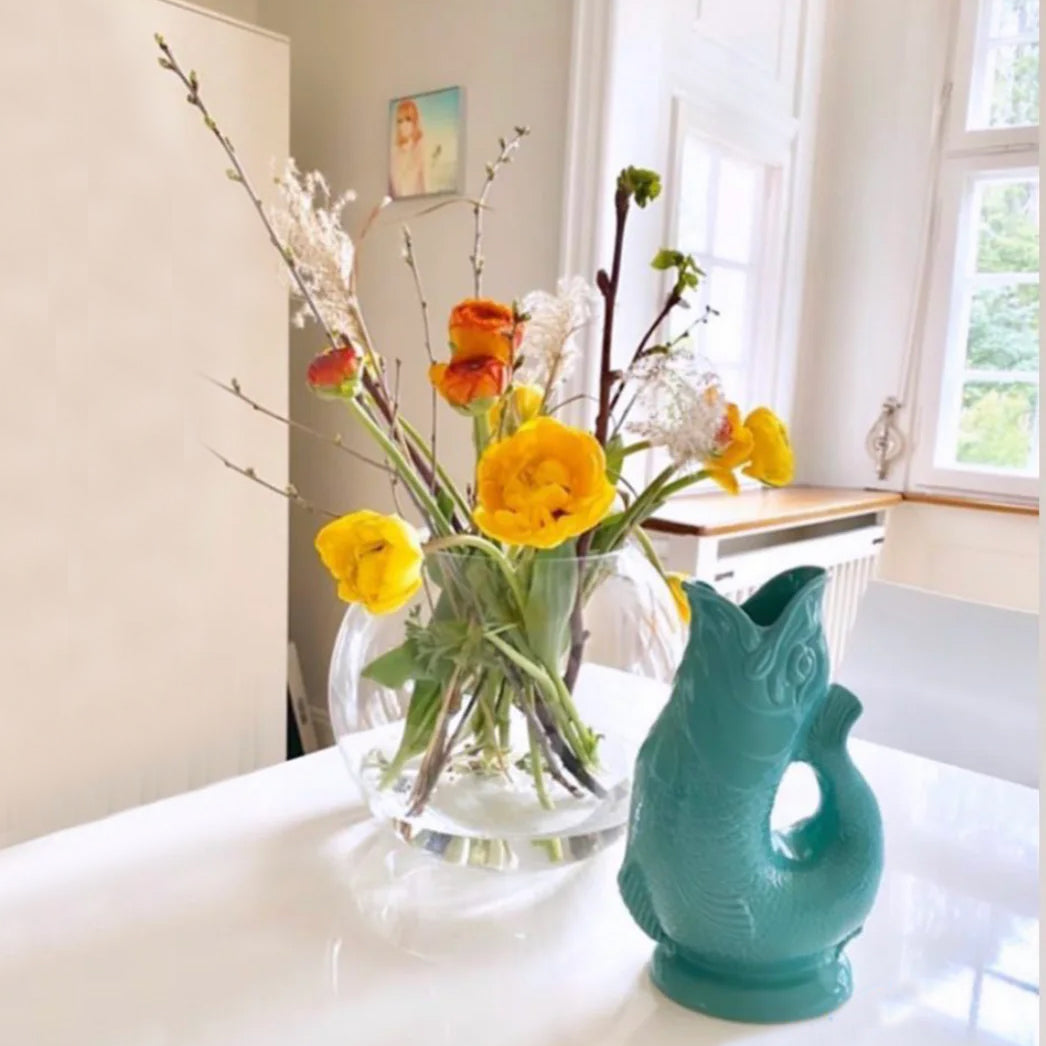 Gluckigluck Waterkaraf Zeegroen│art. G31155/SG/W│vooraanzicht met witte achtergrond