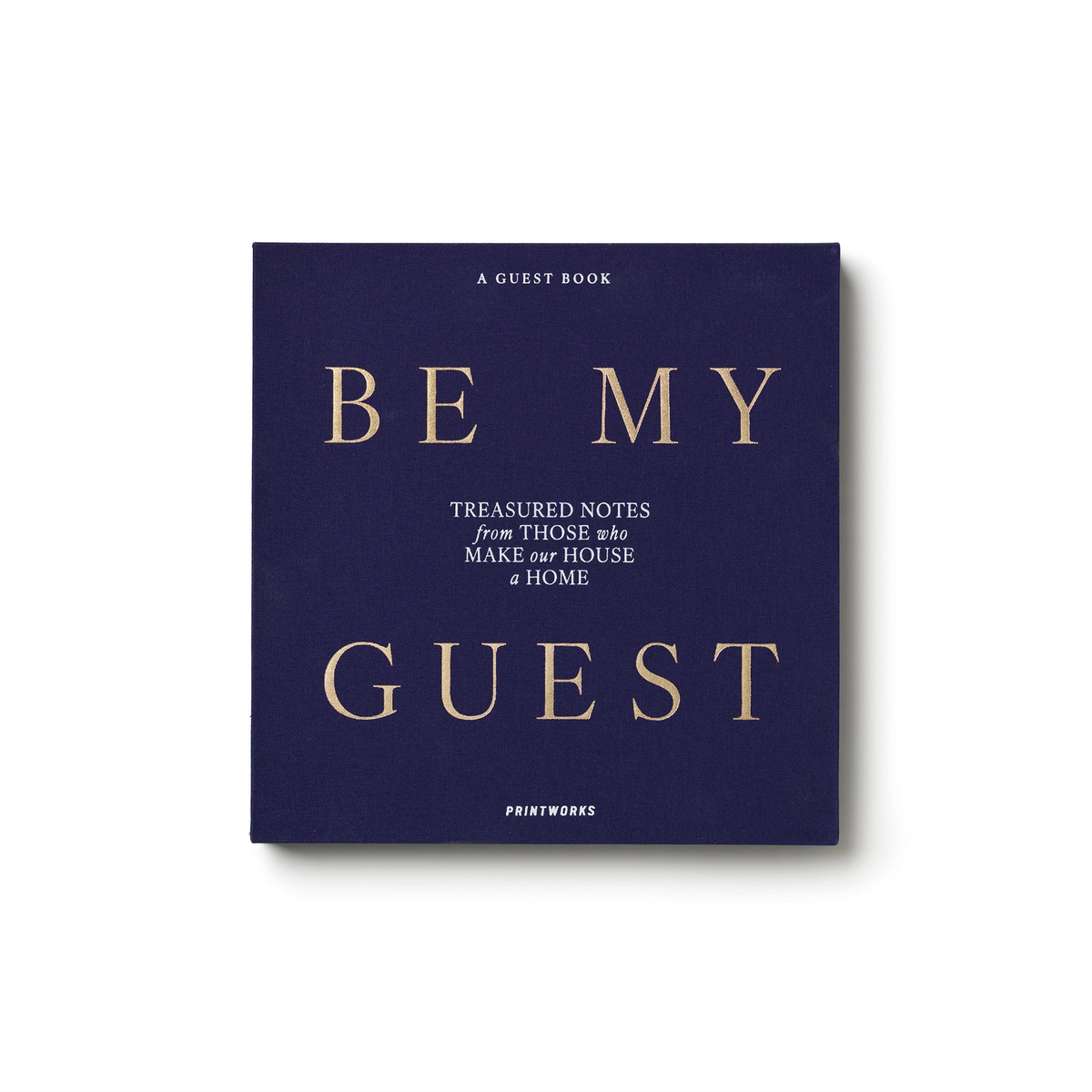 Hellblaues Gästebuch Be My Guest von Printworks liegend, von oben gesehen