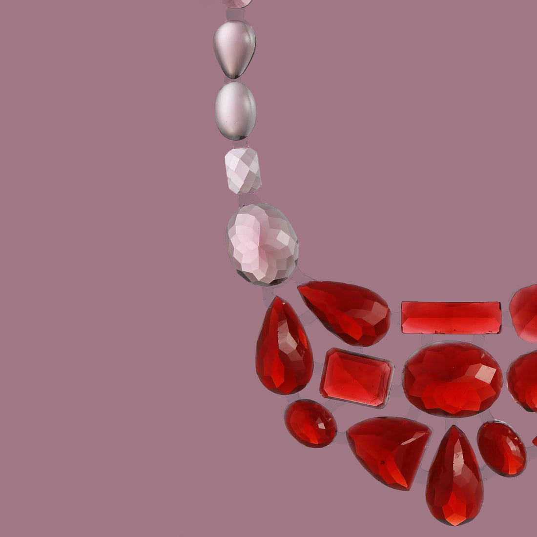 Halsketting Collier Stones Rood Corsari Jewels│art. CJS-1002-044│vooraanzicht