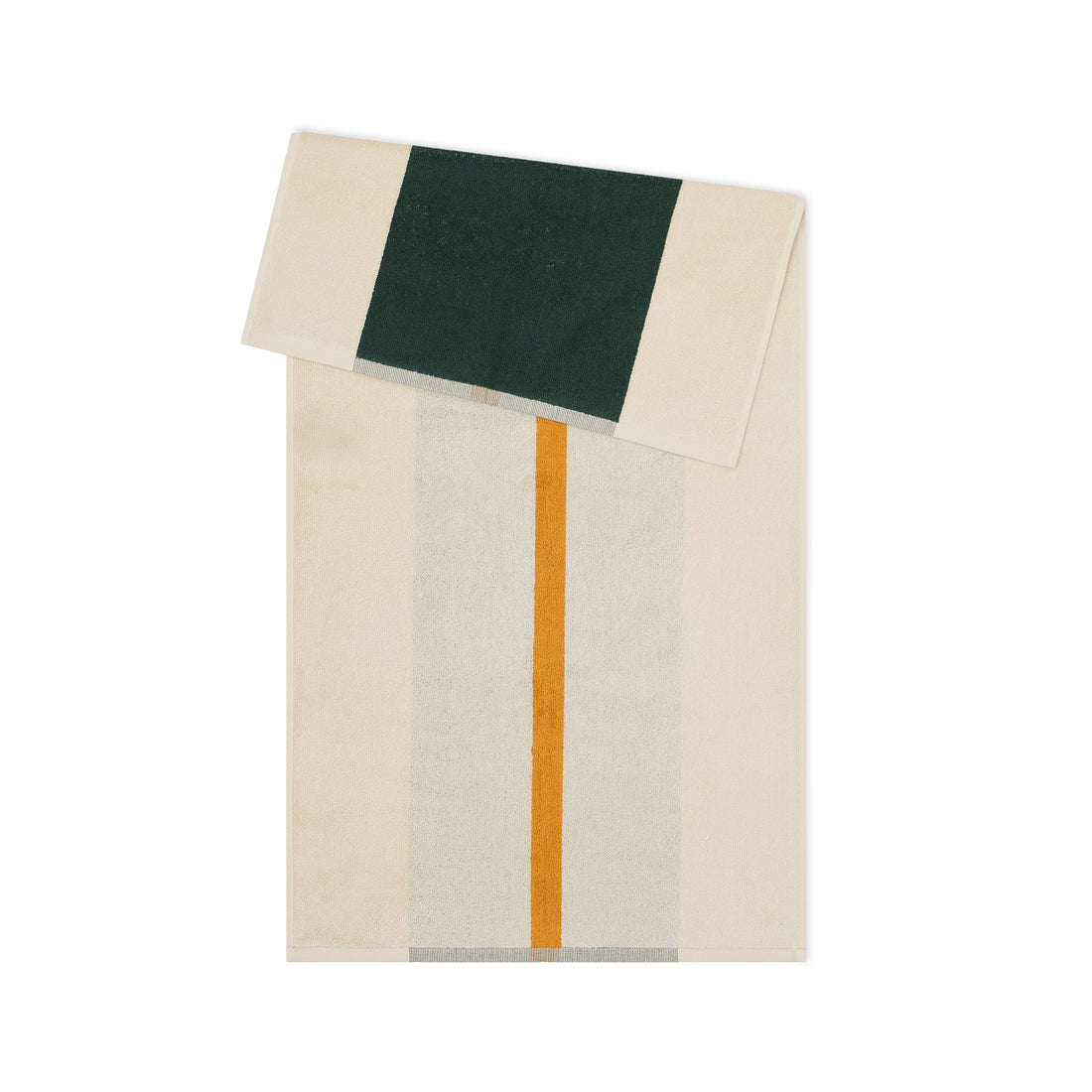 Handdoek Dark Green & Orange van Martens & Martens voor Suite702, de donkergroene kant