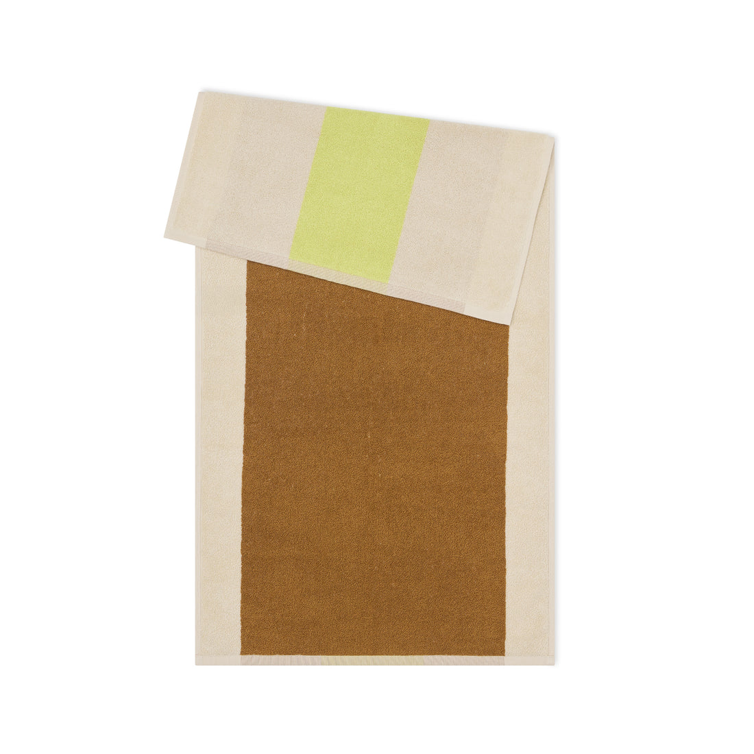 Handdoek Lime & Toffee van Martens & Martens voor Suite702, de toffeekleurige kant