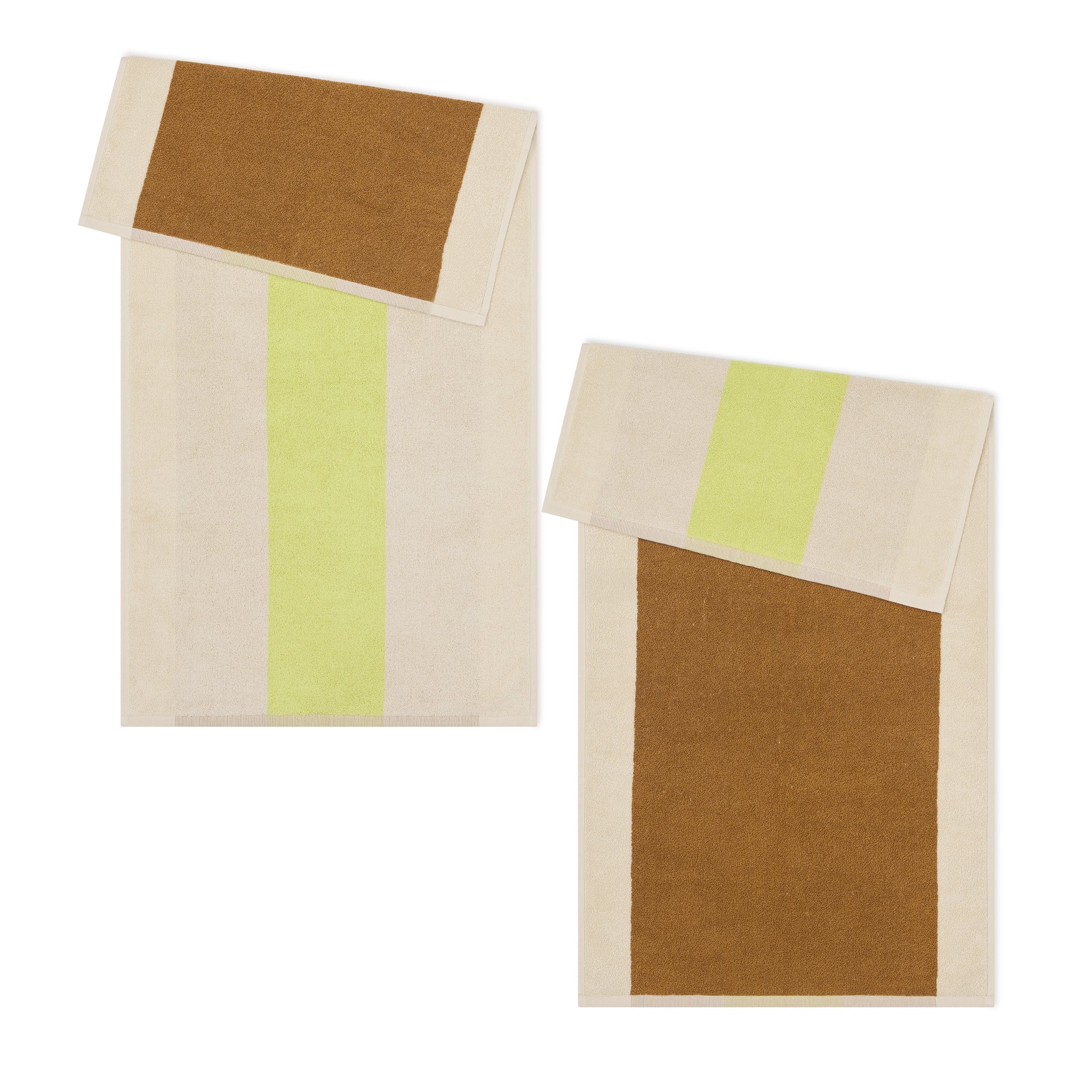 Handdoek Martens & Martens Dark Lime & Toffee│Suite702 - voor en achterkant met witte achtergrond