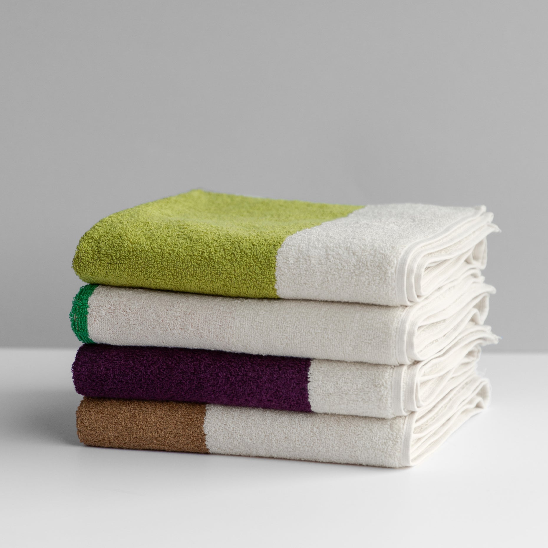 Handdoek 50x100 Orange&Green│Martens&Martens-Suite702│art. MMTT50ORGR│diverse kleuren op stapel