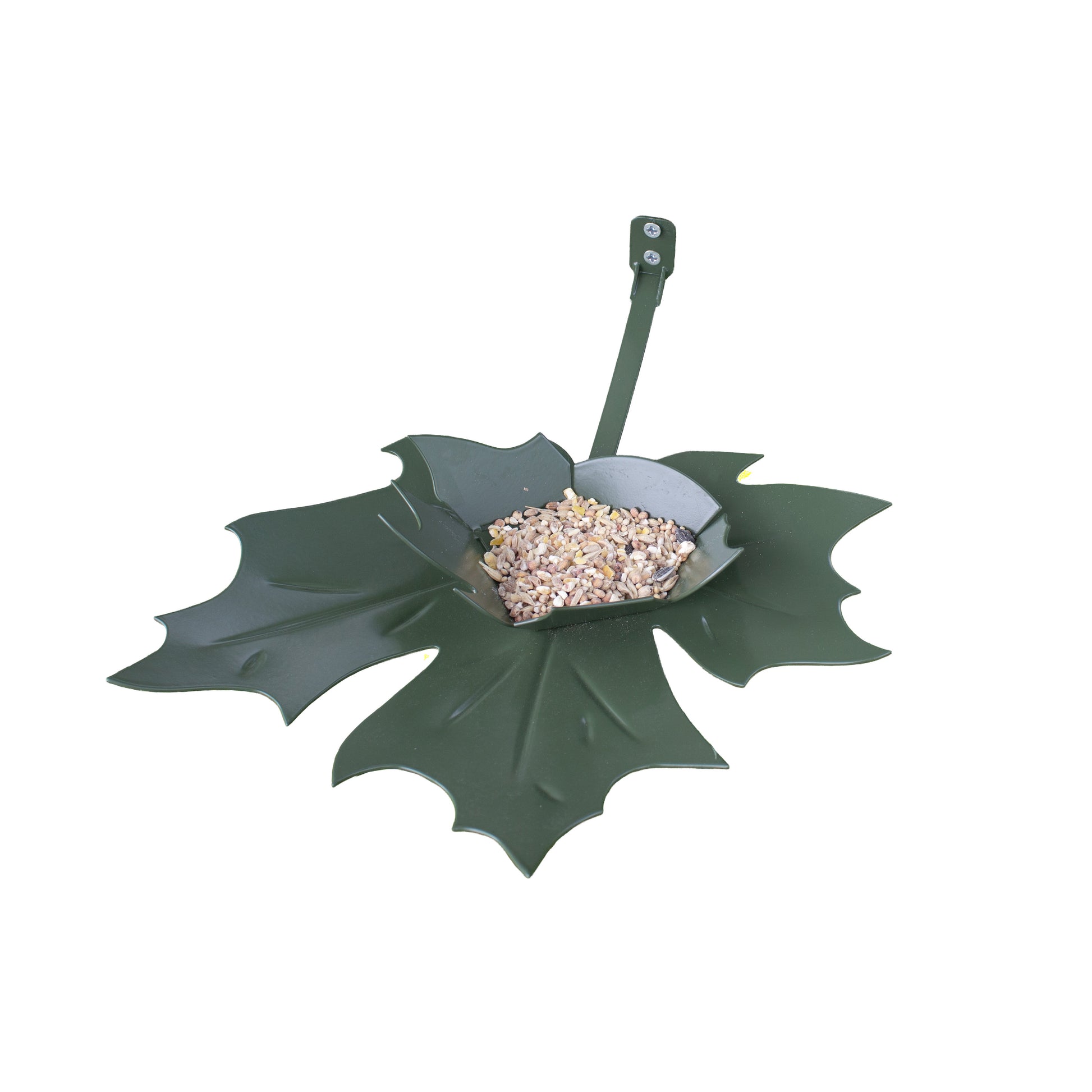 vooraanzicht Leaf Me Birdfeeder met witte achtergrond